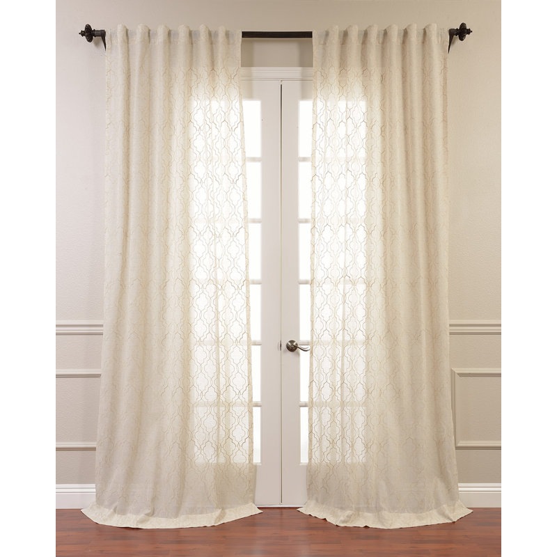 Rogero Geometric Sheer Tab Top Single Curtain Panel & Reviews Birch Lane